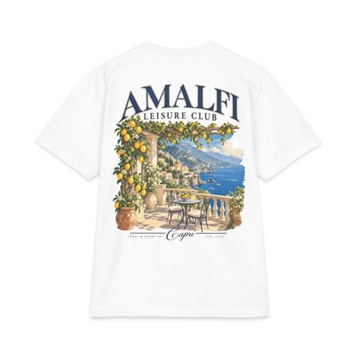 Crest & Court Amalfi Leisure Club — original Amalfi lemon-terrace artwork, featured design image