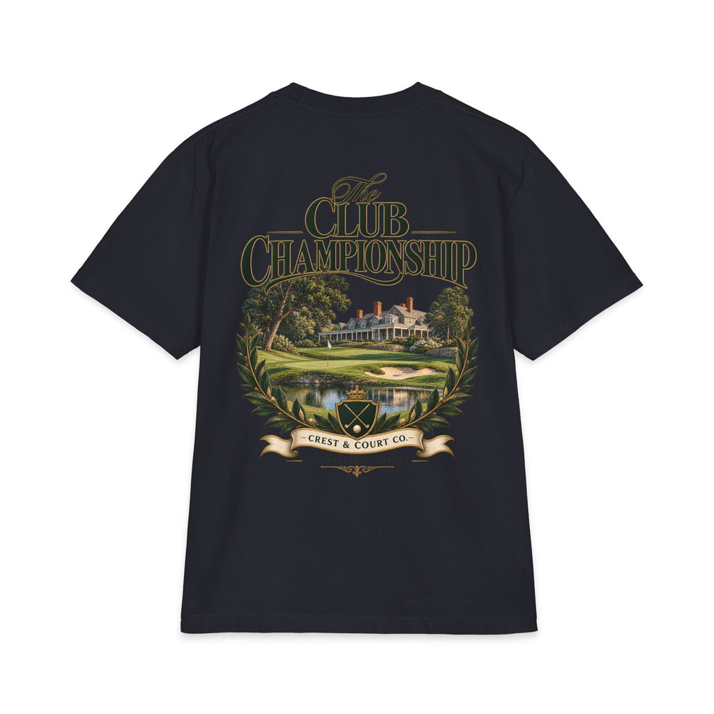 Crest & Court The Club Championship heavyweight tee — product mockup 6